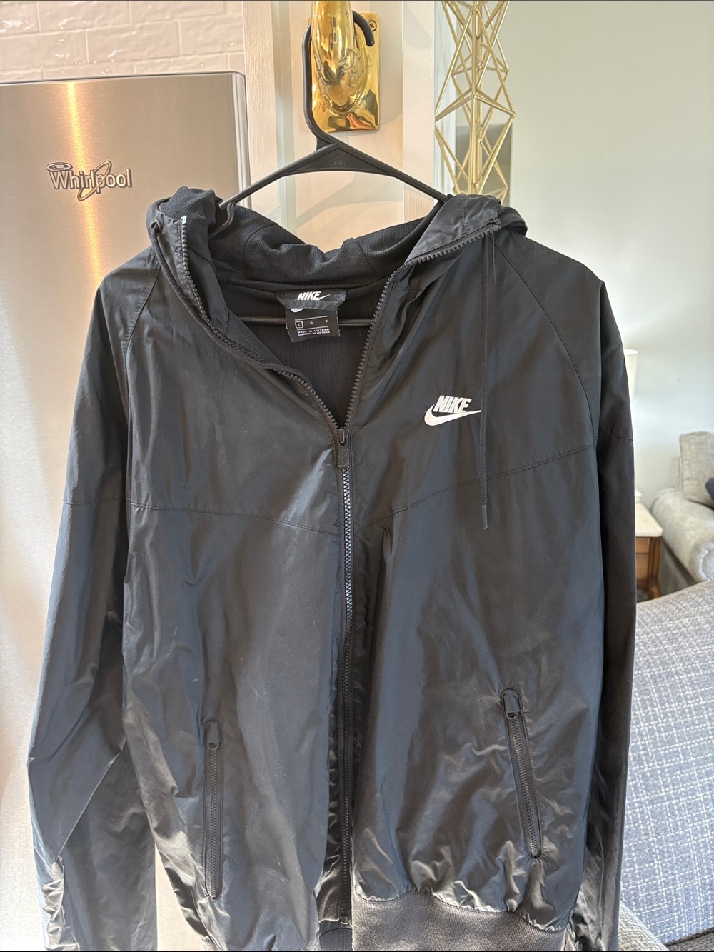 Nike Black Hooded Windbreaker Jacket